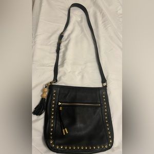 The Sak Sutton Black Leather Crossbody Purse Handbag